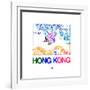 Hong Kong Watercolor Street Map-NaxArt-Framed Art Print