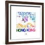 Hong Kong Watercolor Street Map-NaxArt-Framed Art Print