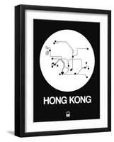 Hong Kong White Subway Map-NaxArt-Framed Art Print