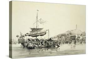 Hong Shang, Plate 17 from "Sketches of China", 1842-Auguste Borget-Stretched Canvas