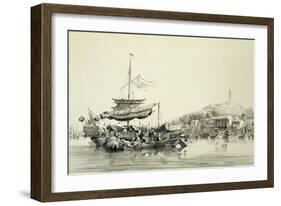 Hong Shang, Plate 17 from "Sketches of China", 1842-Auguste Borget-Framed Giclee Print