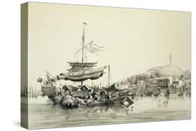 Hong Shang, Plate 17 from "Sketches of China", 1842-Auguste Borget-Stretched Canvas