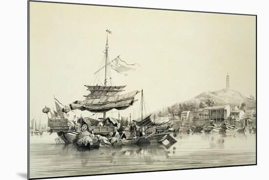 Hong Shang, Plate 17 from "Sketches of China", 1842-Auguste Borget-Mounted Giclee Print