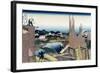 Honjo Tatekawa, the Timber Yard at Honjo-Katsushika Hokusai-Framed Art Print