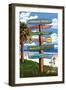 Honokaa, Hawaii - Destination Signpost-Lantern Press-Framed Art Print