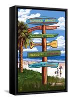 Honokaa, Hawaii - Destination Signpost-Lantern Press-Framed Stretched Canvas