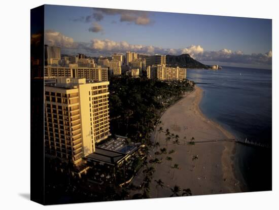 Honolulu Beach and Diamond Head, Oahu Hawaii-Randa Bishop-Stretched Canvas