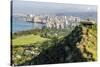 Honolulu from Atop Diamond Head State Monument (Leahi Crater)-Michael DeFreitas-Stretched Canvas