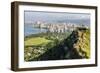 Honolulu from Atop Diamond Head State Monument (Leahi Crater)-Michael DeFreitas-Framed Photographic Print