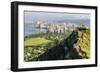 Honolulu from Atop Diamond Head State Monument (Leahi Crater)-Michael DeFreitas-Framed Photographic Print