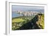 Honolulu from Atop Diamond Head State Monument (Leahi Crater)-Michael DeFreitas-Framed Photographic Print