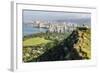 Honolulu from Atop Diamond Head State Monument (Leahi Crater)-Michael DeFreitas-Framed Photographic Print