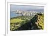 Honolulu from Atop Diamond Head State Monument (Leahi Crater)-Michael DeFreitas-Framed Photographic Print