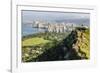 Honolulu from Atop Diamond Head State Monument (Leahi Crater)-Michael DeFreitas-Framed Photographic Print