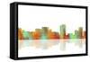 Honolulu Hawaii Skyline 1-Marlene Watson-Framed Stretched Canvas