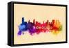 Honolulu, Hawaii - Skyline Abstract-Lantern Press-Framed Stretched Canvas