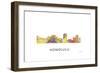 Honolulu Hawaii Skyline-Marlene Watson-Framed Giclee Print