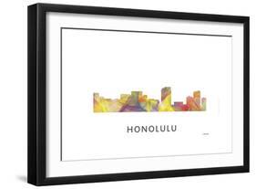 Honolulu Hawaii Skyline-Marlene Watson-Framed Giclee Print