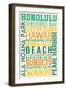 Honolulu, Hawaii - Typography-Lantern Press-Framed Art Print