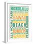 Honolulu, Hawaii - Typography-Lantern Press-Framed Art Print