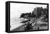 Honolulu, Hawaii View of Waikiki Beach and Swimmers Photograph - Honolulu, HI-Lantern Press-Framed Stretched Canvas