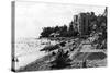 Honolulu, Hawaii View of Waikiki Beach and Swimmers Photograph - Honolulu, HI-Lantern Press-Stretched Canvas