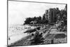 Honolulu, Hawaii View of Waikiki Beach and Swimmers Photograph - Honolulu, HI-Lantern Press-Mounted Art Print