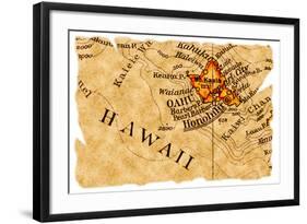 Honolulu Old Map-Pontuse-Framed Art Print