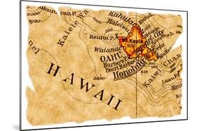 Honolulu Old Map-Pontuse-Mounted Art Print