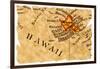 Honolulu Old Map-Pontuse-Framed Art Print