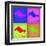 Honolulu Pop Art Map 1-NaxArt-Framed Art Print