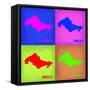 Honolulu Pop Art Map 1-NaxArt-Framed Stretched Canvas