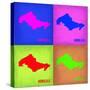 Honolulu Pop Art Map 1-NaxArt-Stretched Canvas