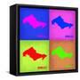 Honolulu Pop Art Map 1-NaxArt-Framed Stretched Canvas