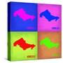 Honolulu Pop Art Map 1-NaxArt-Stretched Canvas