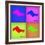 Honolulu Pop Art Map 1-NaxArt-Framed Art Print