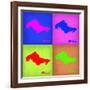 Honolulu Pop Art Map 1-NaxArt-Framed Art Print