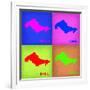 Honolulu Pop Art Map 1-NaxArt-Framed Art Print