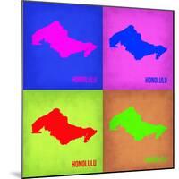 Honolulu Pop Art Map 1-NaxArt-Mounted Art Print