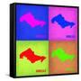 Honolulu Pop Art Map 1-NaxArt-Framed Stretched Canvas