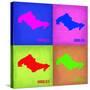 Honolulu Pop Art Map 1-NaxArt-Stretched Canvas