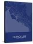 Honolulu, United States of America Blue Map-null-Stretched Canvas