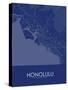 Honolulu, United States of America Blue Map-null-Stretched Canvas