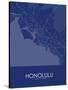 Honolulu, United States of America Blue Map-null-Stretched Canvas