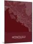 Honolulu, United States of America Red Map-null-Mounted Poster