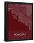 Honolulu, United States of America Red Map-null-Framed Poster