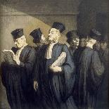 Avant l'Audience-Honor‚ Daumier-Framed Stretched Canvas