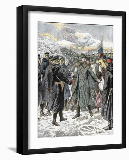 Honorable Surrender, Port Arthur, Russo-Japanese War, 1904-5-null-Framed Giclee Print