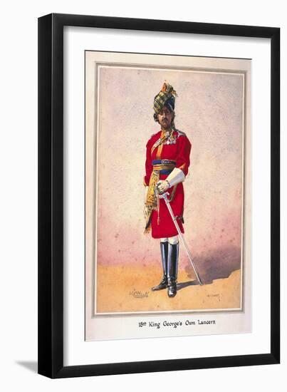 Honorary Lieutenant Hon Malik Umar Hayat Khan, Cie, Tiwana of Ahahpur (Punjabi Musalman)…-Alfred Crowdy Lovett-Framed Giclee Print