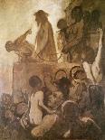 Don Quijote and the dead mule.-HONORE DAUMIER-Giclee Print